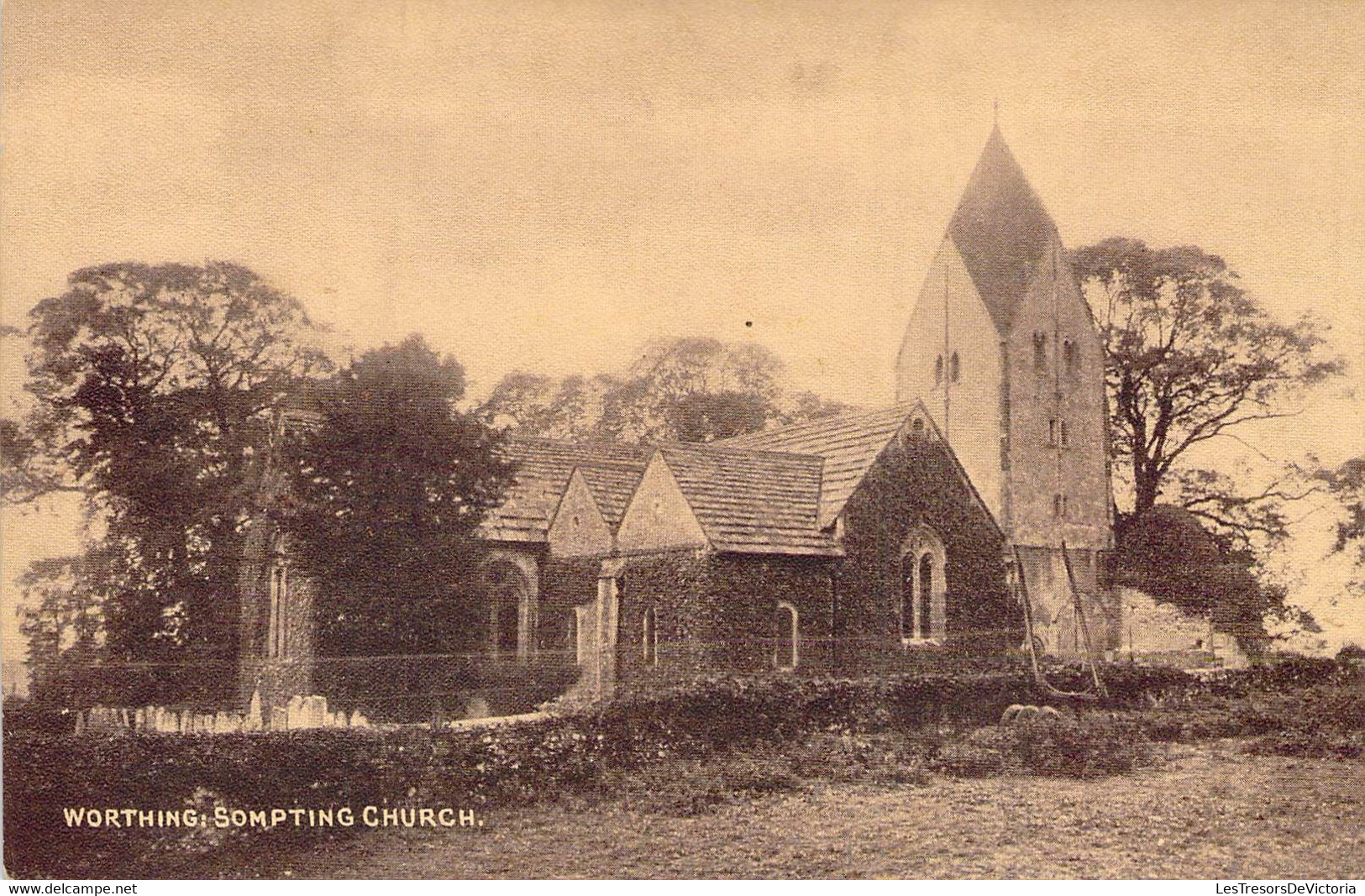 CPA - ANGLETERRE - Worthing - SEPIATONE SERIES - SOMPTING CHURCH - Worthing