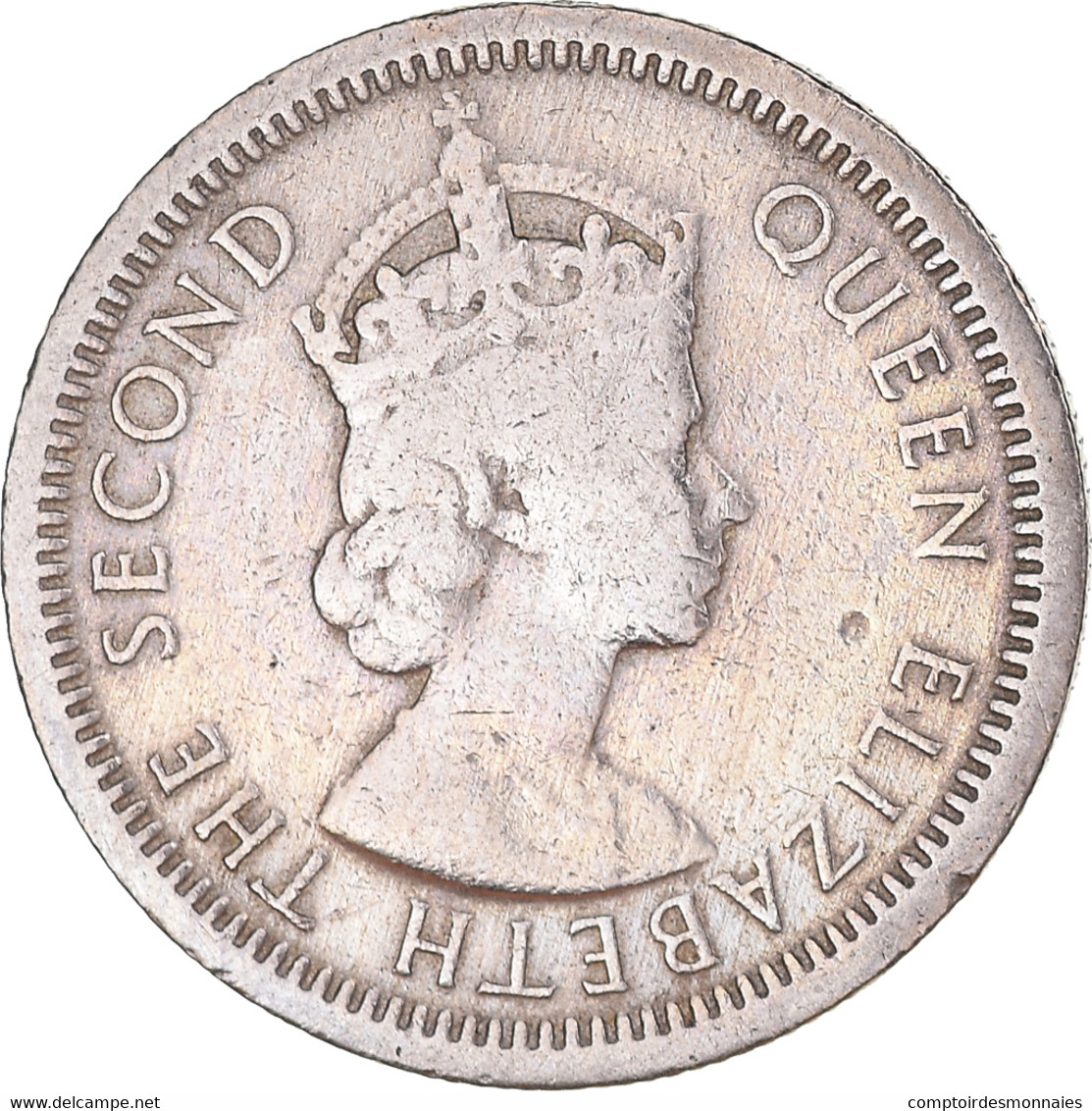 Monnaie, Etats Des Caraibes Orientales, Elizabeth II, 10 Cents, 1955, TB+ - Caraïbes Orientales (Etats Des)