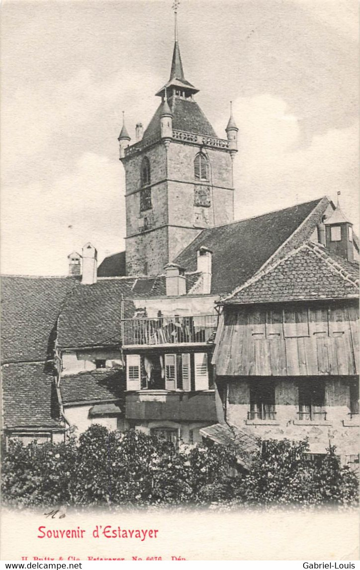 Souvenir D'Estavayer 1912 Eglise Lessive LInge - Estavayer