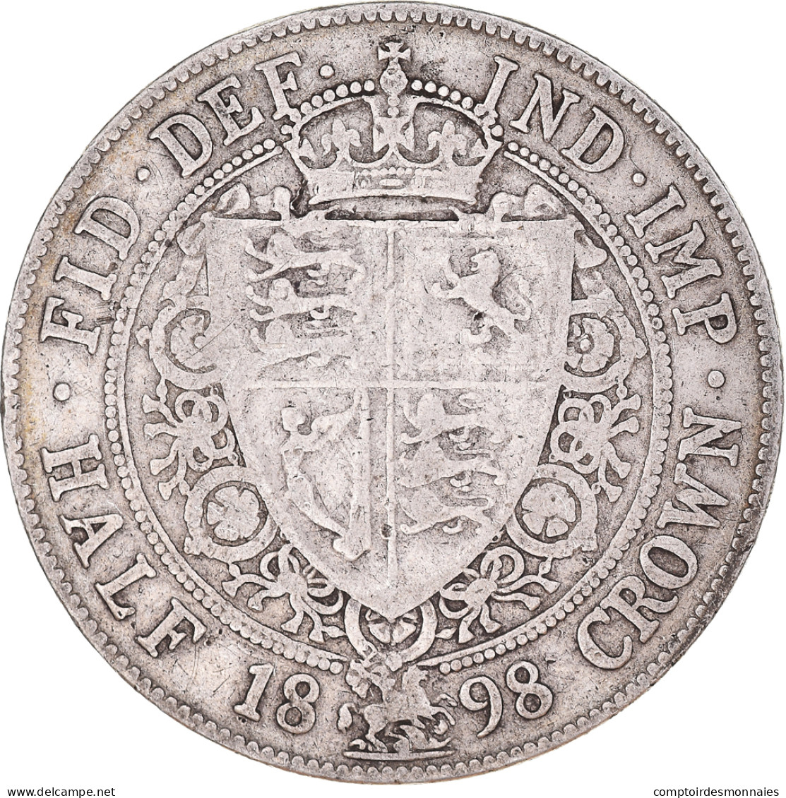 Monnaie, Grande-Bretagne, Victoria, 1/2 Crown, 1898, TB+, Argent, KM:782 - K. 1/2 Crown