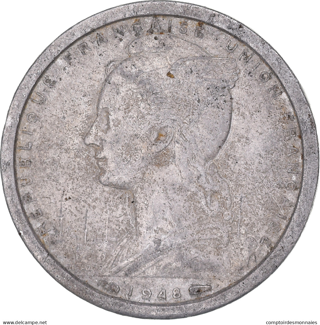 Monnaie, Madagascar, 1 Franc, 1948, Paris, TB, Aluminium - Madagascar