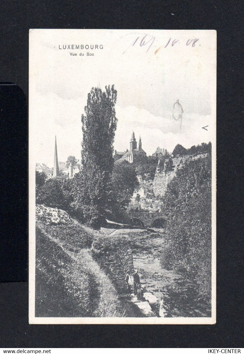 S337-LUXEMBOURG-.OLD POSTCARD LUXEMBURG To EISENACH 1908.Carte Postale.POSTKARTE - 1895 Adolphe Rechterzijde