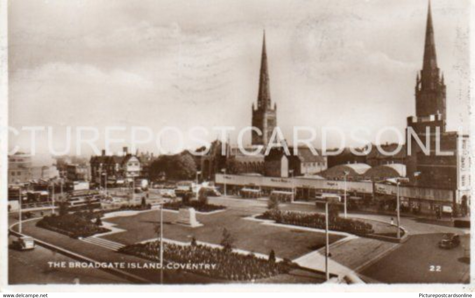 COVENTRY THE BROADGATE ISLAND OLD R/P POSTCARD WARWICKSHIRE - Coventry