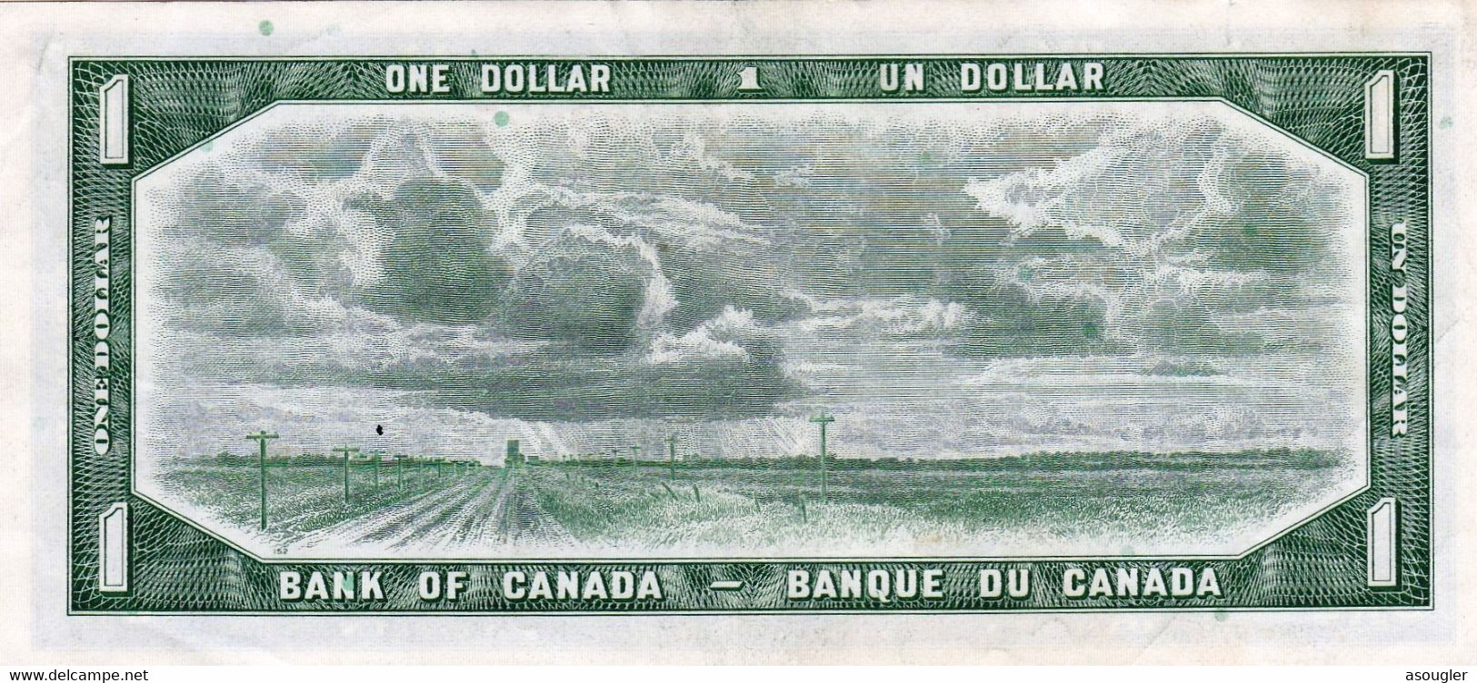 CANADA 1 DOLLAR 1954 EXF P-75b "free Shipping Via Registered Air Mail" - Canada