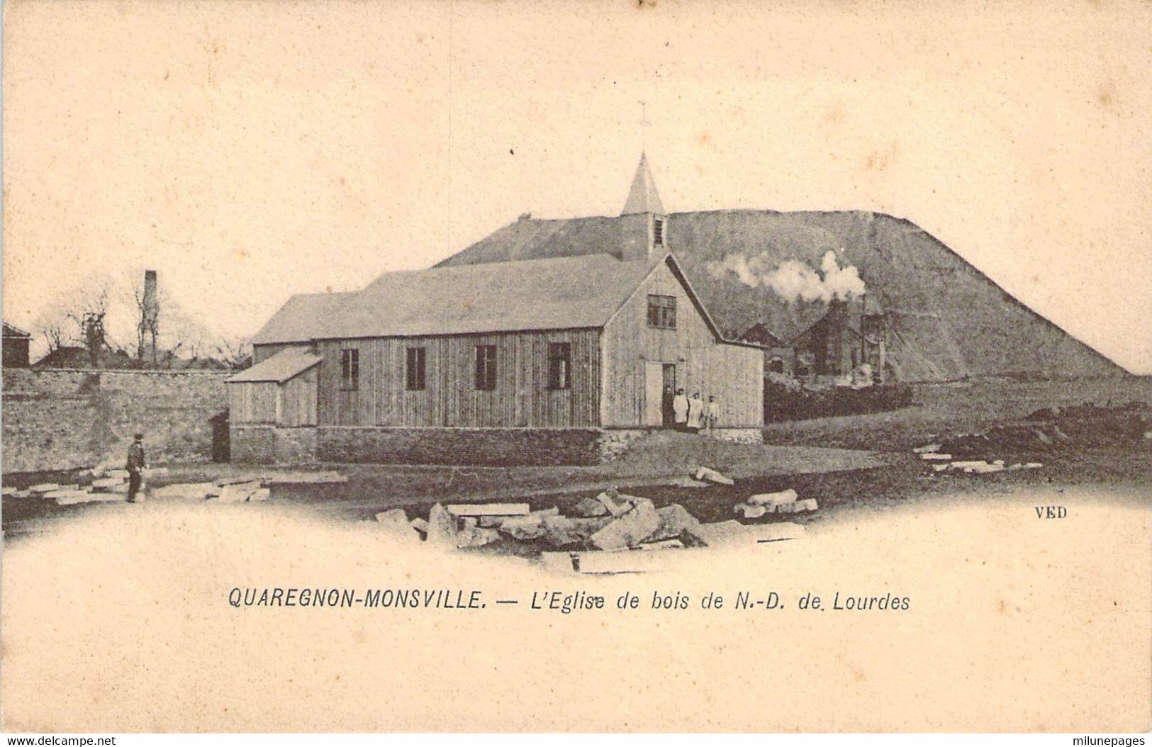 Belgique Belgie Carte De Souscription Pour L'église De Quaregnon-Monsville Alors En Bois - Quaregnon