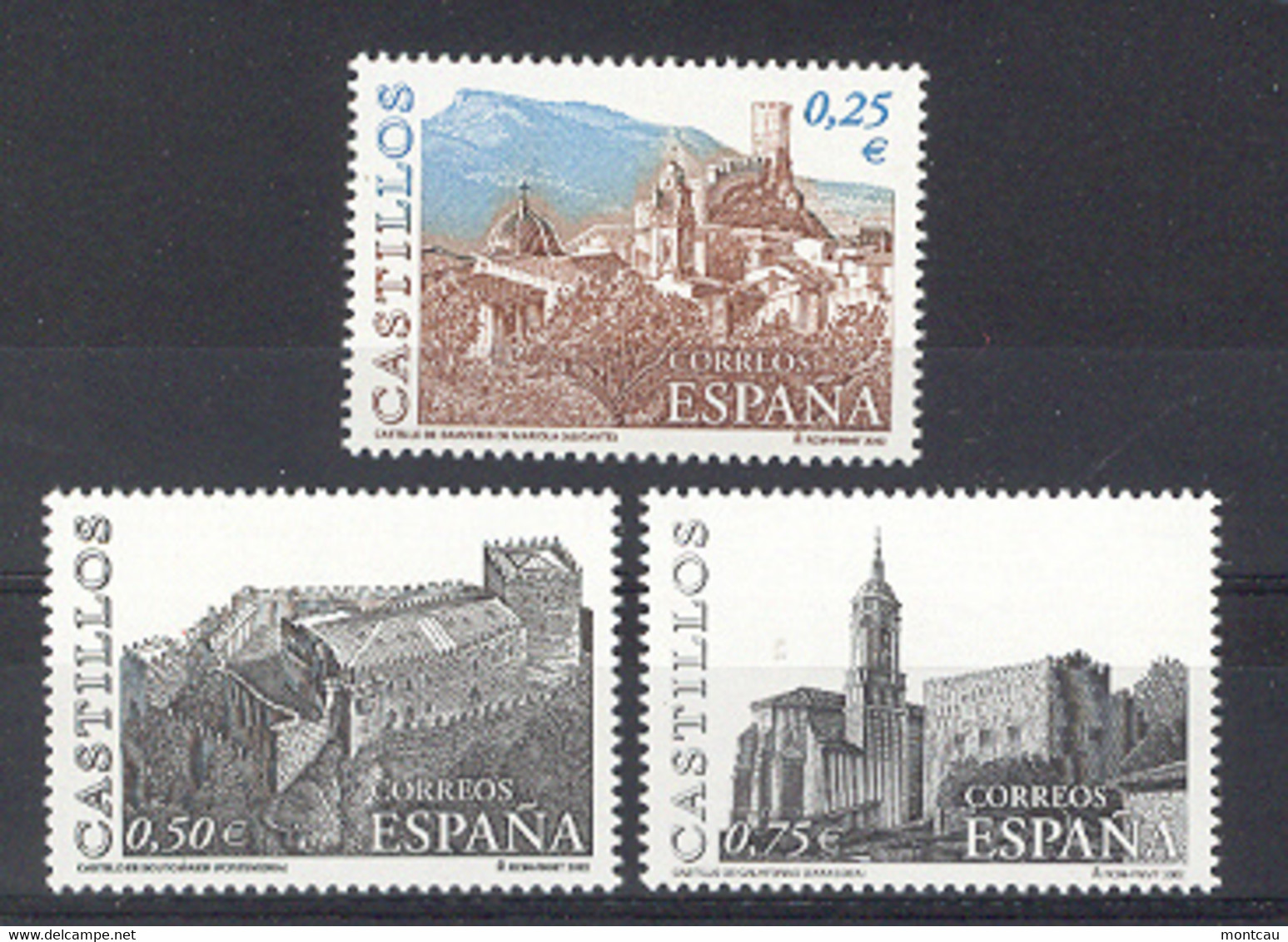 Spain 2002 - Castillos  Ed 3889-91 - Nuovi