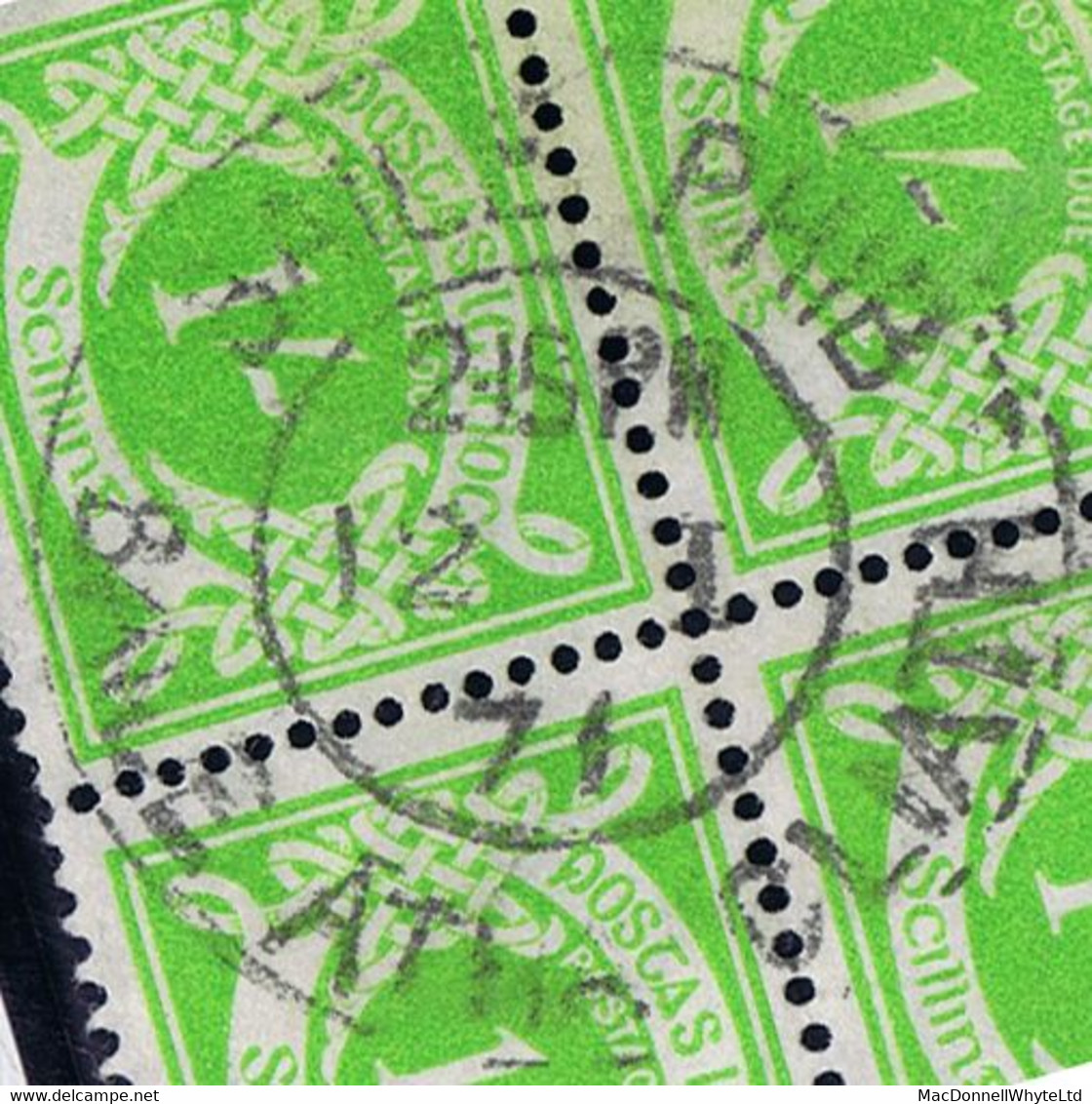 Ireland Postage Due 1971 1s Green Block Of 4 Used Phibsborough Cds 12 I 71, Last Month Before Issue Of Decimal Series - Timbres-taxe