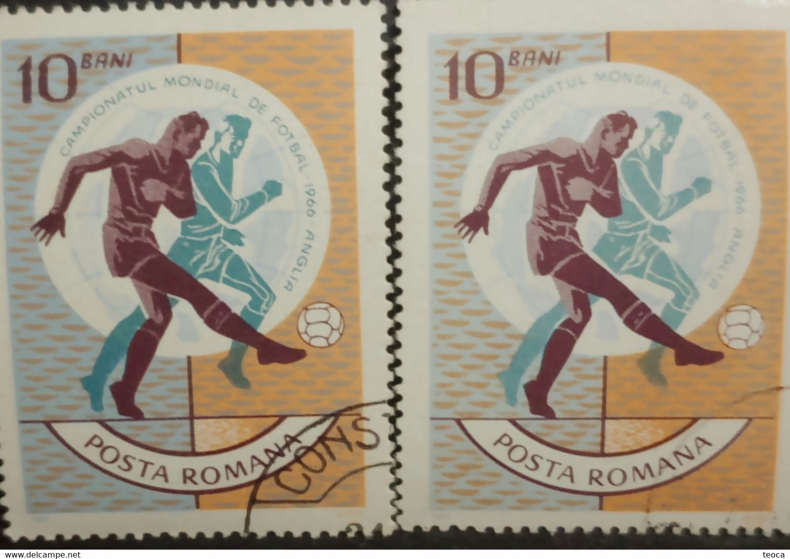 Stamps Errors Romania 1966 Soccer World Cup 1966 England Lot WITH 20 Errors Printed Diffrent Errors Misplaced Player - Plaatfouten En Curiosa