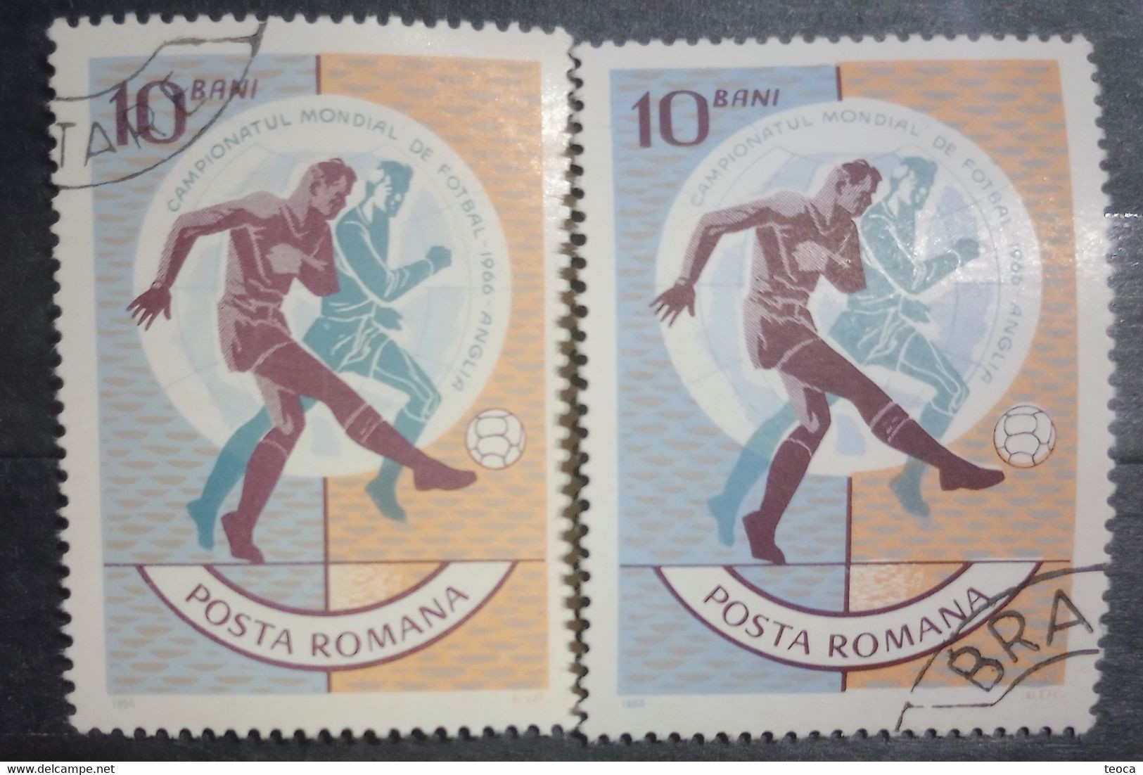 Stamps Errors Romania 1966 soccer World cup 1966 England lot WITH 20 Errors printed diffrent Errors misplaced player