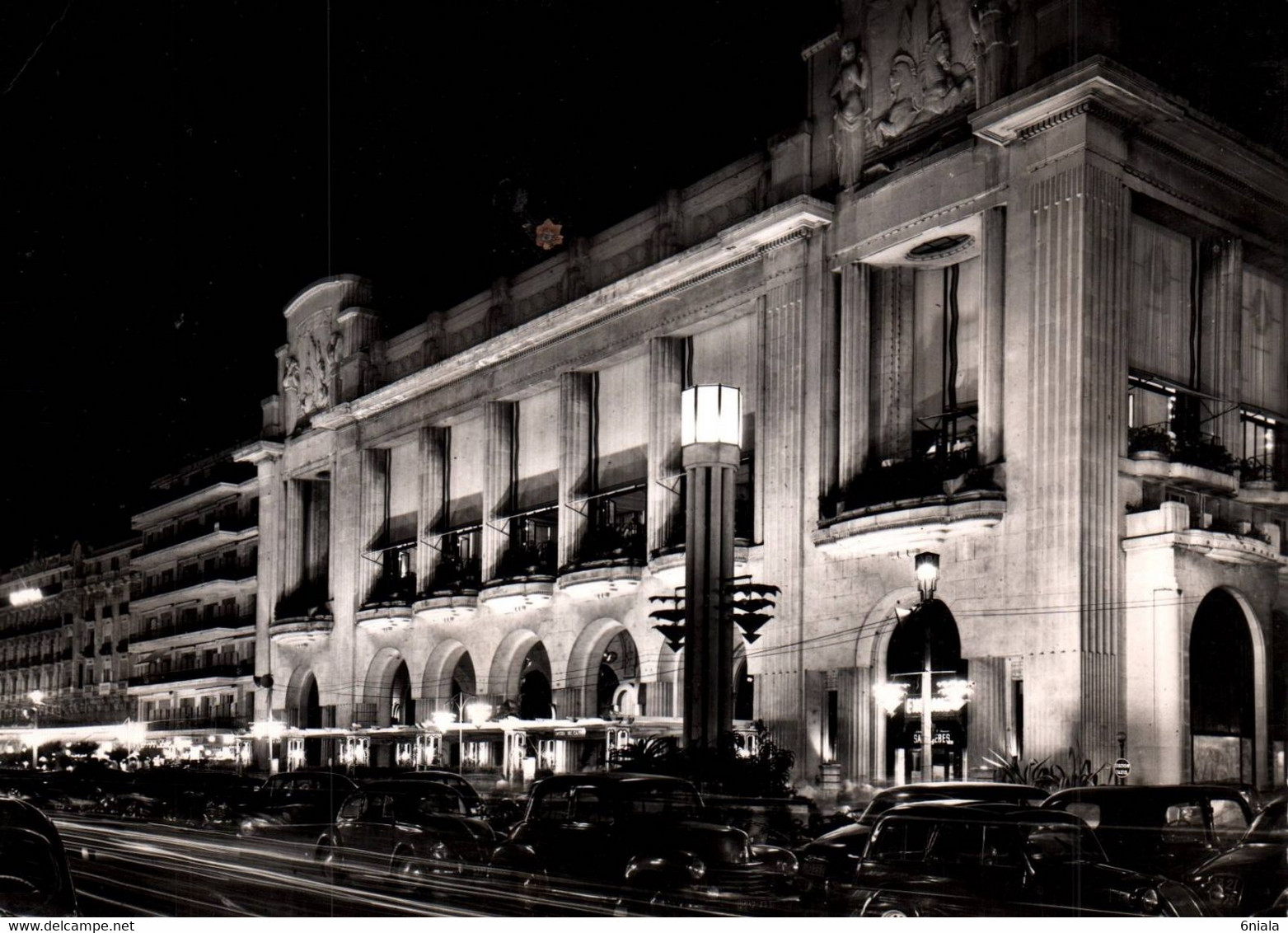 NICE La Nuit Palais De La Méditerranée Promenade Des Anglais ( Voitures)  ( 1955 ) (recto-verso) 06 Alpes Maritimes - Niza La Noche