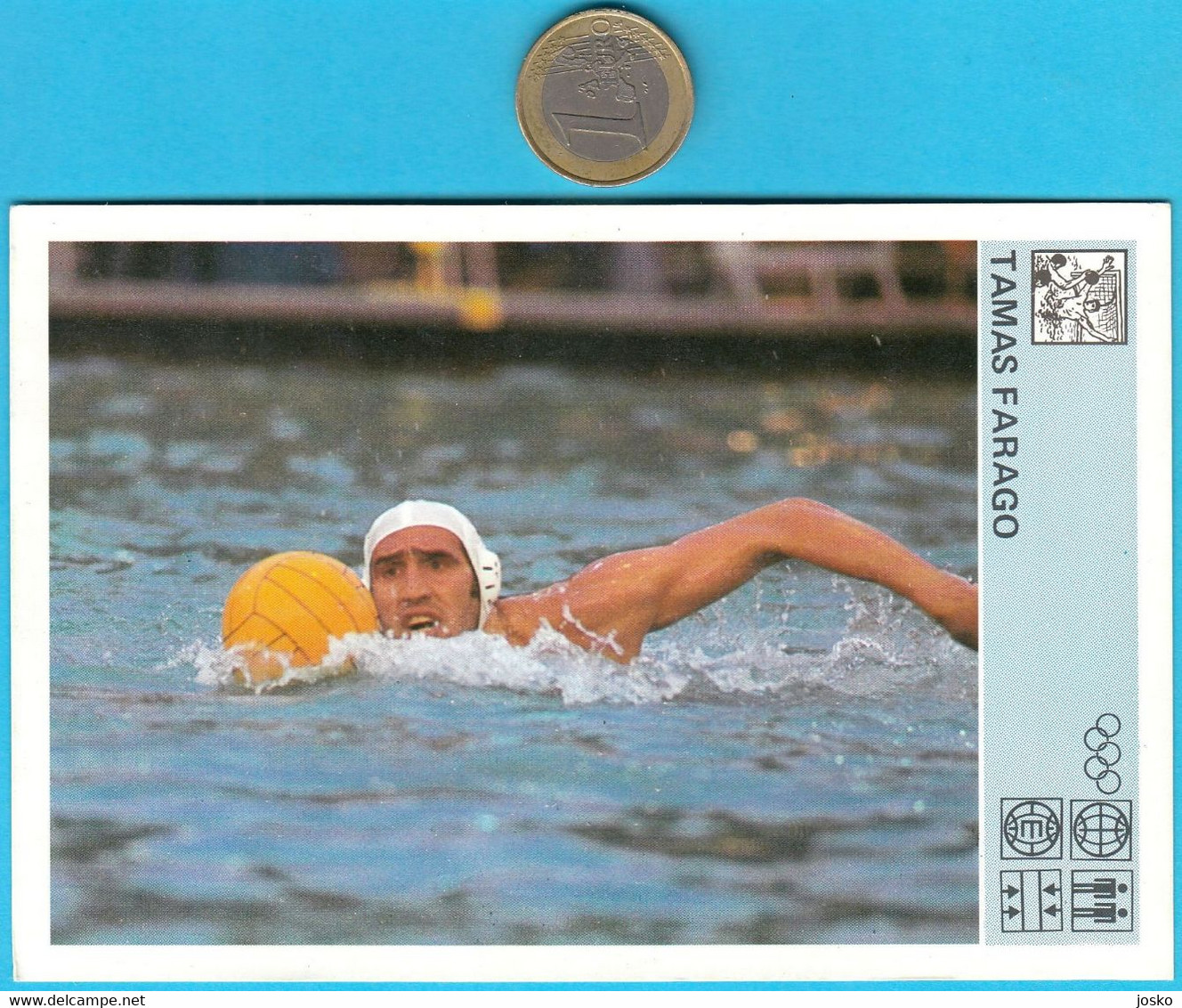 TAMAS FARAGO (water Polo) Yugoslavia Trading Card Svijet Sporta 1980 * Wasserball Polo Acuático Pallanuoto Hungary - Natation