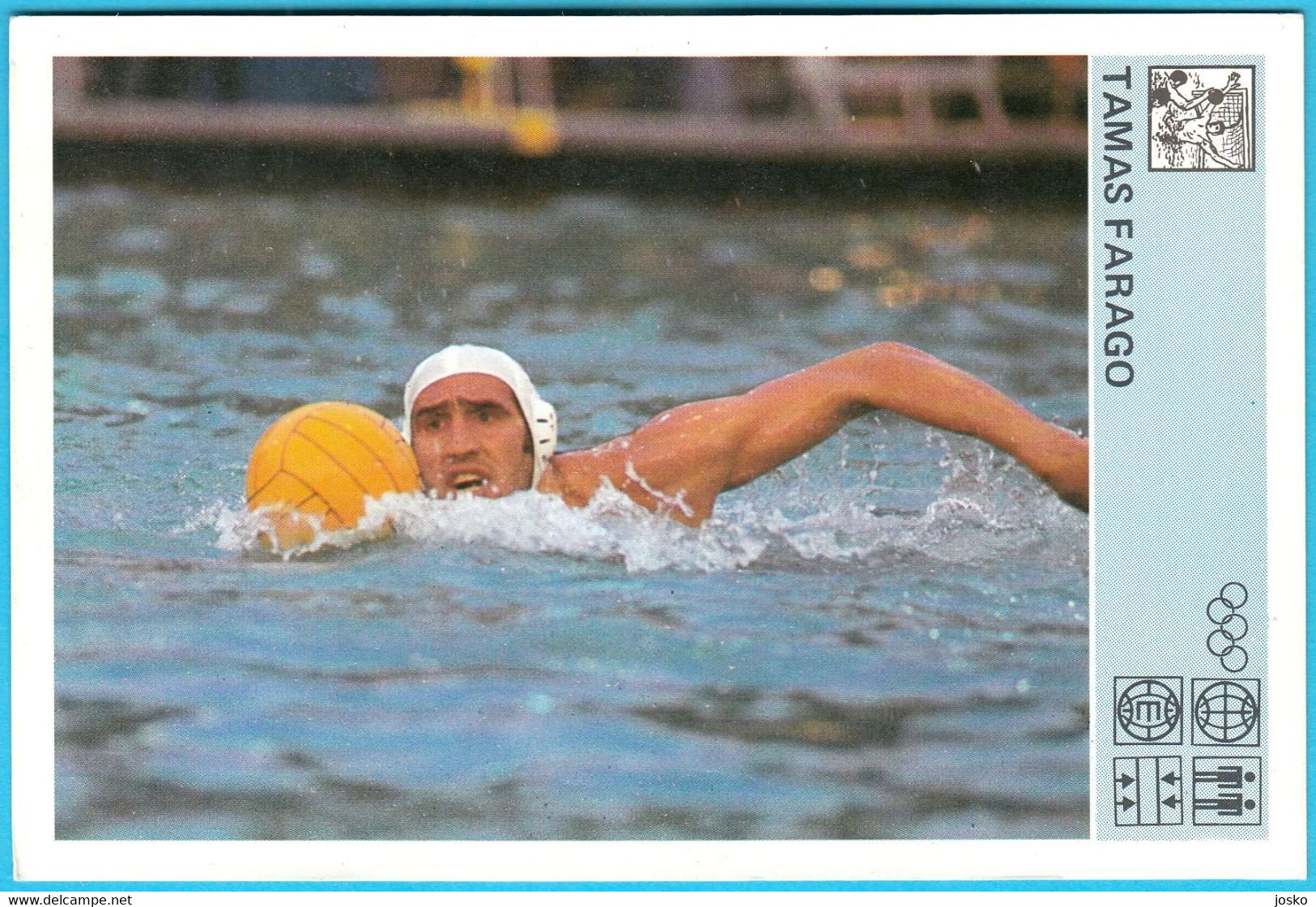 TAMAS FARAGO (water Polo) Yugoslavia Trading Card Svijet Sporta 1980 * Wasserball Polo Acuático Pallanuoto Hungary - Natation