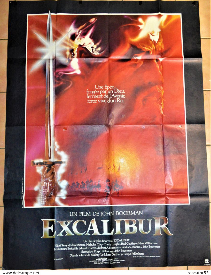 Vintage Affiche 114x164 Cm Originale Excalibur De John Boorman 1981 - Affiches & Posters