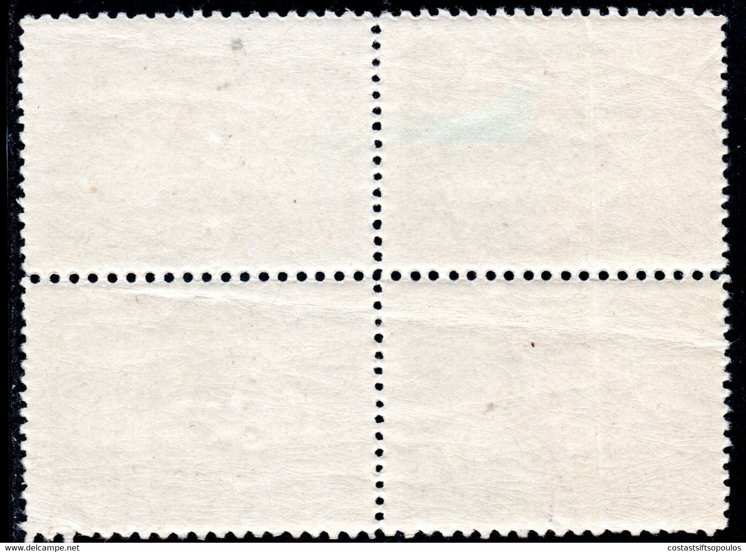 1017.TURKEY,1943-6 50K RED CRESCENT,MAP.MICH.49III,Y.T.100A PERF. 10 X 11 3/4 MNH BLOCK ,CREASE AT LOWER RIGHT CORNER - Unused Stamps