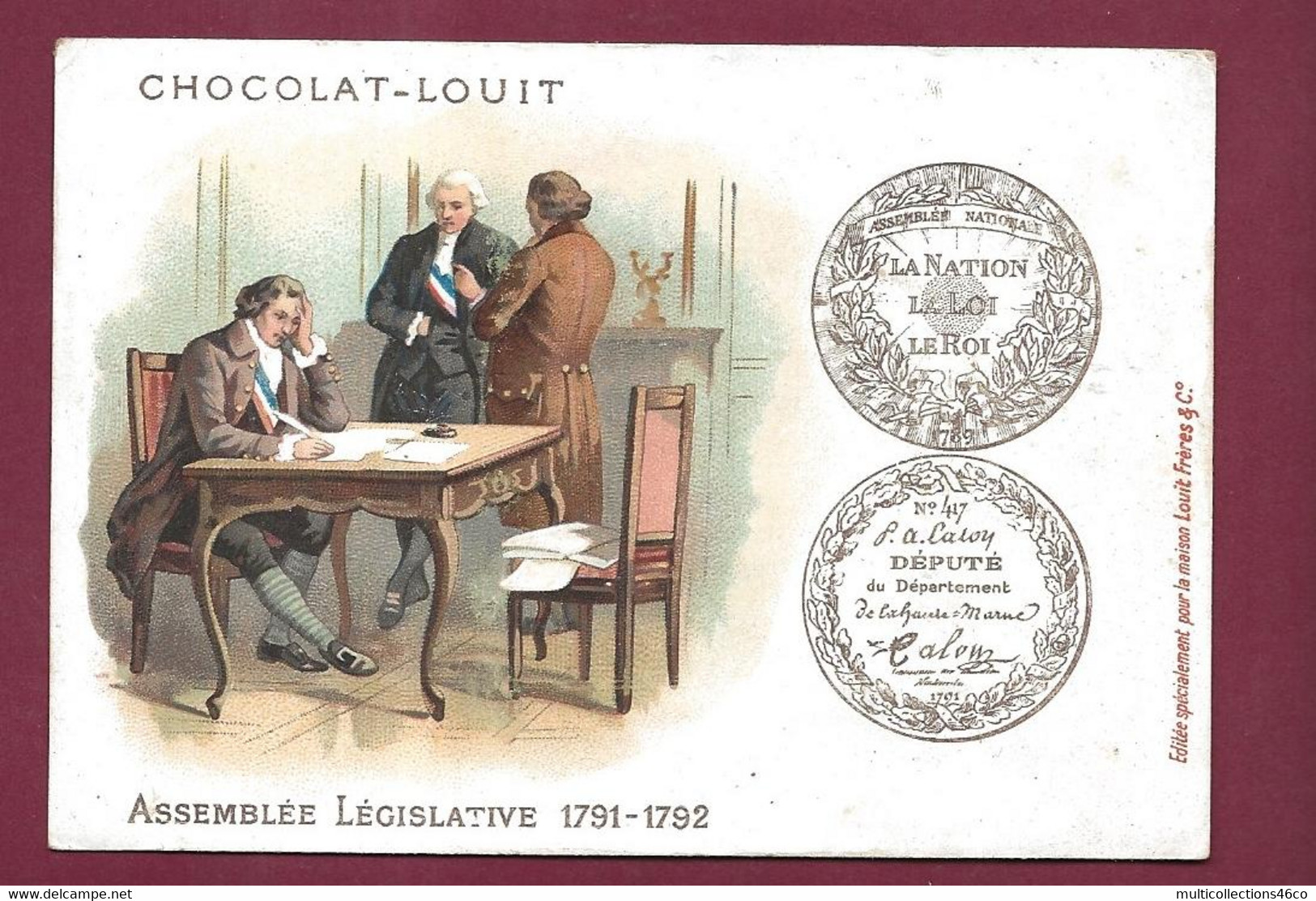 030822 - CHROMO - CHOCOLAT LOUIT - ASSEMBLEE LEGISLATIVE 1791 1792 - Politique RF - Louit