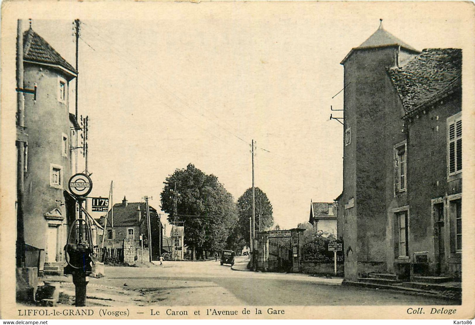 Liffol Le Grand * Le Caron Et L'avenue De La Gare * Pompe à Essence - Liffol Le Grand