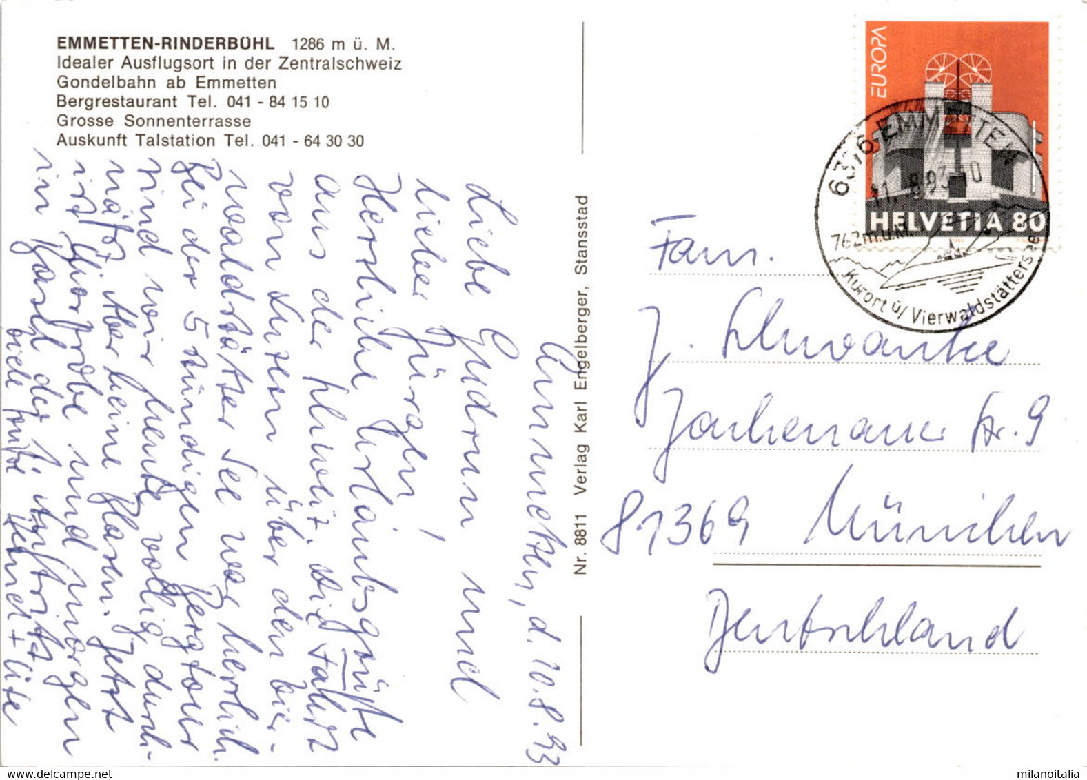 Emmetten-Rinderbühl - Gondelbahn Ab Emmetten (8811) * 11. 8. 1993 - Emmetten