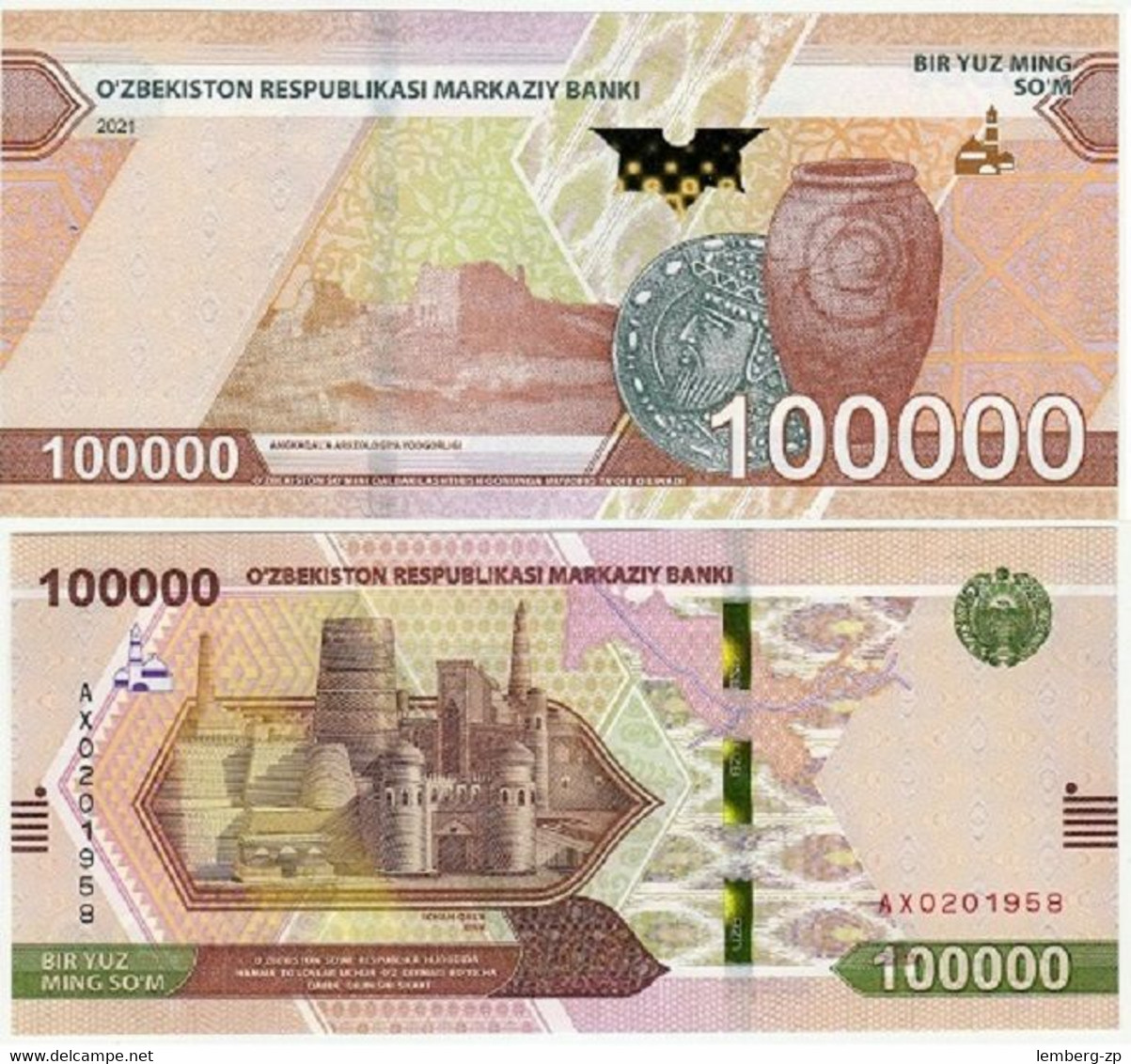 set 4 coins 50 100 200 500 Som 2018 UNC Lemberg-Zp Uzbekistan 