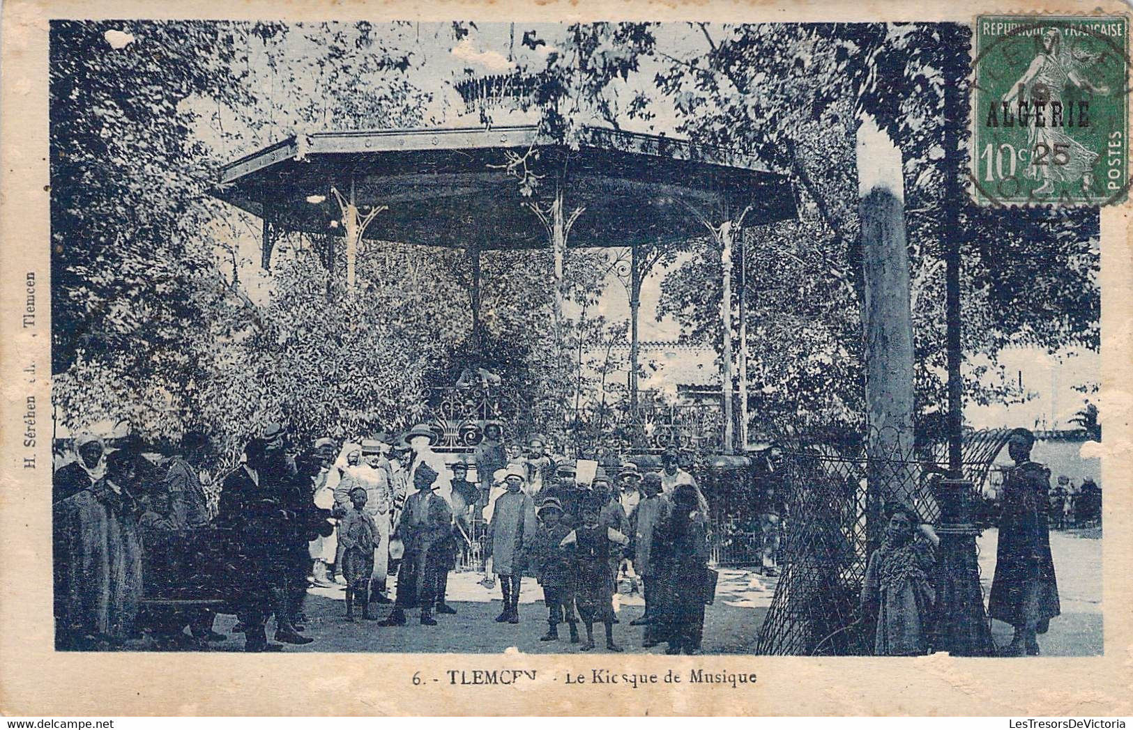 CPA - ALGERIE - TLEMCEN - Le Kiosque De Musique - Nombreux Passants - H. SEREHEN - Tlemcen