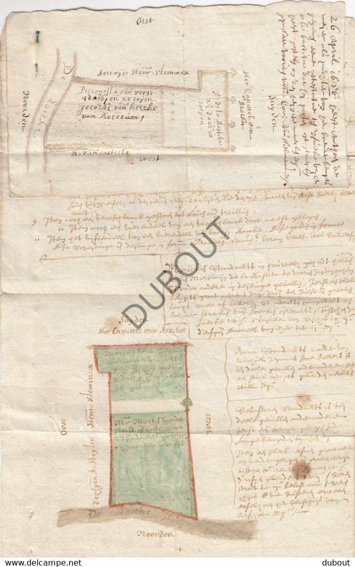 Betekom/ Begijnendijk / Nieuwrode/Holsbeek - Manuscriptkaart - 1557/1656 (V1509) - Documentos Históricos