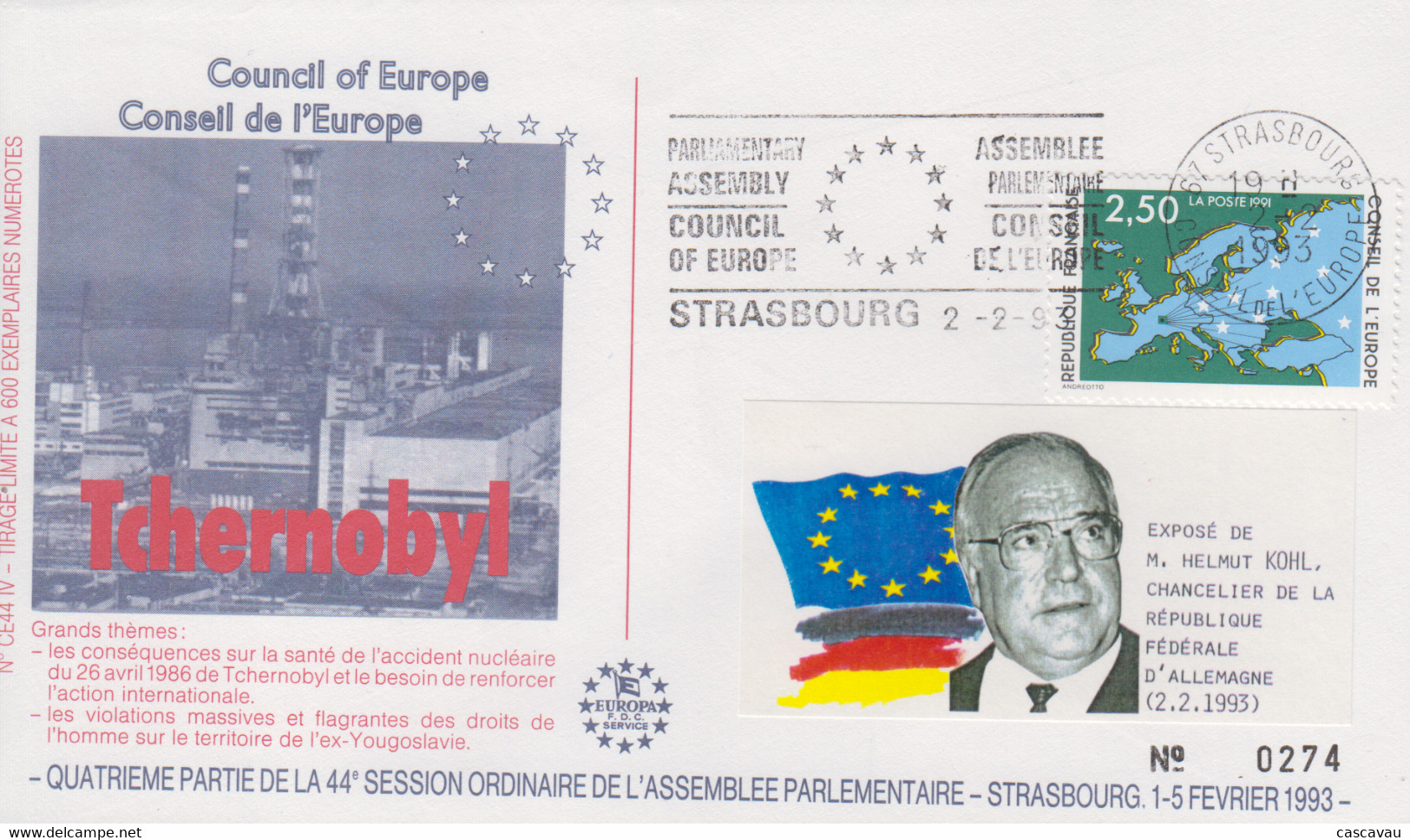 Enveloppe  FRANCE   Session  Pleiniére   Du   CONSEIL  De  L' EUROPE    STRASBOURG   1993 - Otros & Sin Clasificación