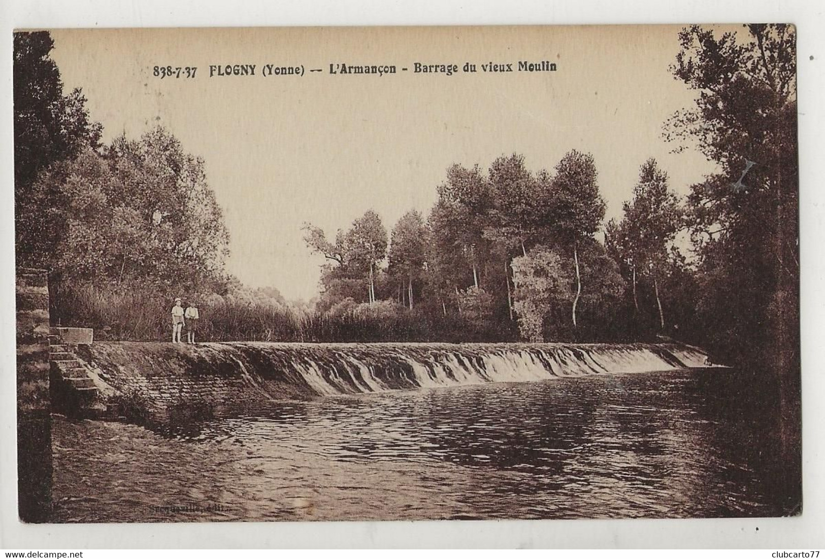 Flogny-la-Chapelle (89) : Le Barrage Du Vieux Moulin En 1938 (aniimé) PF. - Flogny La Chapelle