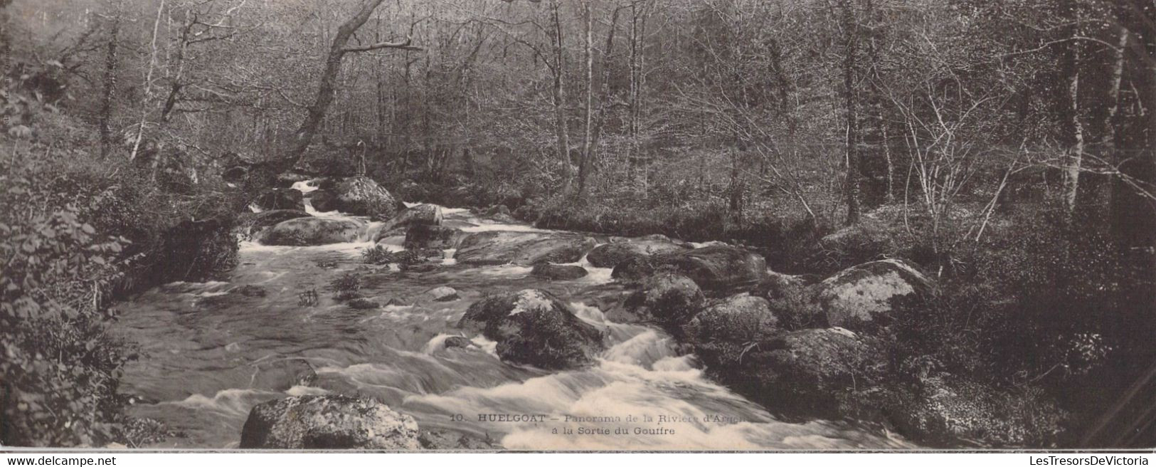 Carte LETTRE PANORAMIQUE - 29 - HUELGOAT - Pano De La Rivière D'Argent Sortie Du Gouffre - COLLECTION VILLARD QUIMPER - Huelgoat