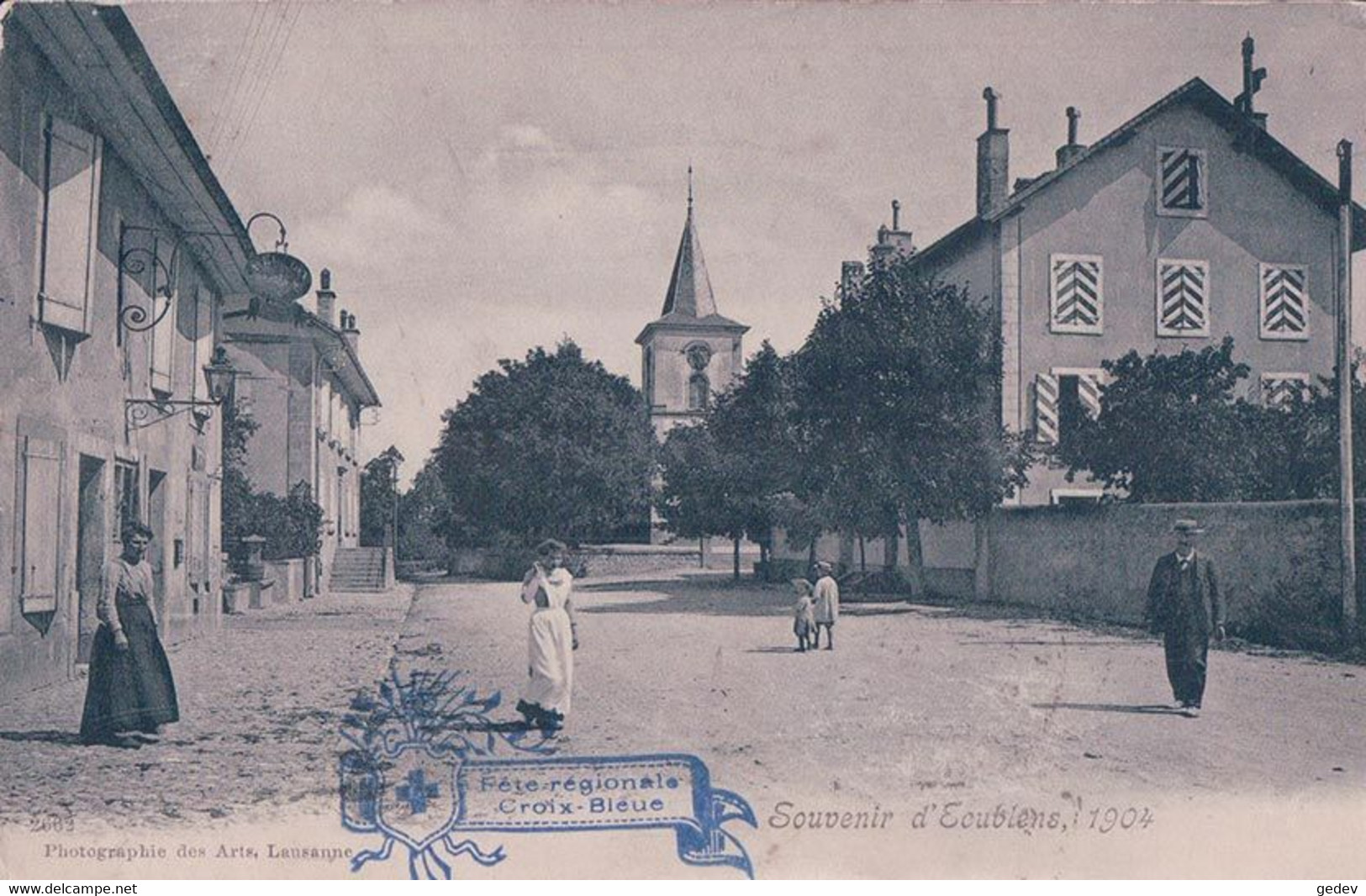 Ecublens VD 1904, Tampon Fête Régionale De La Croix Bleue (8.9.1904) - Écublens