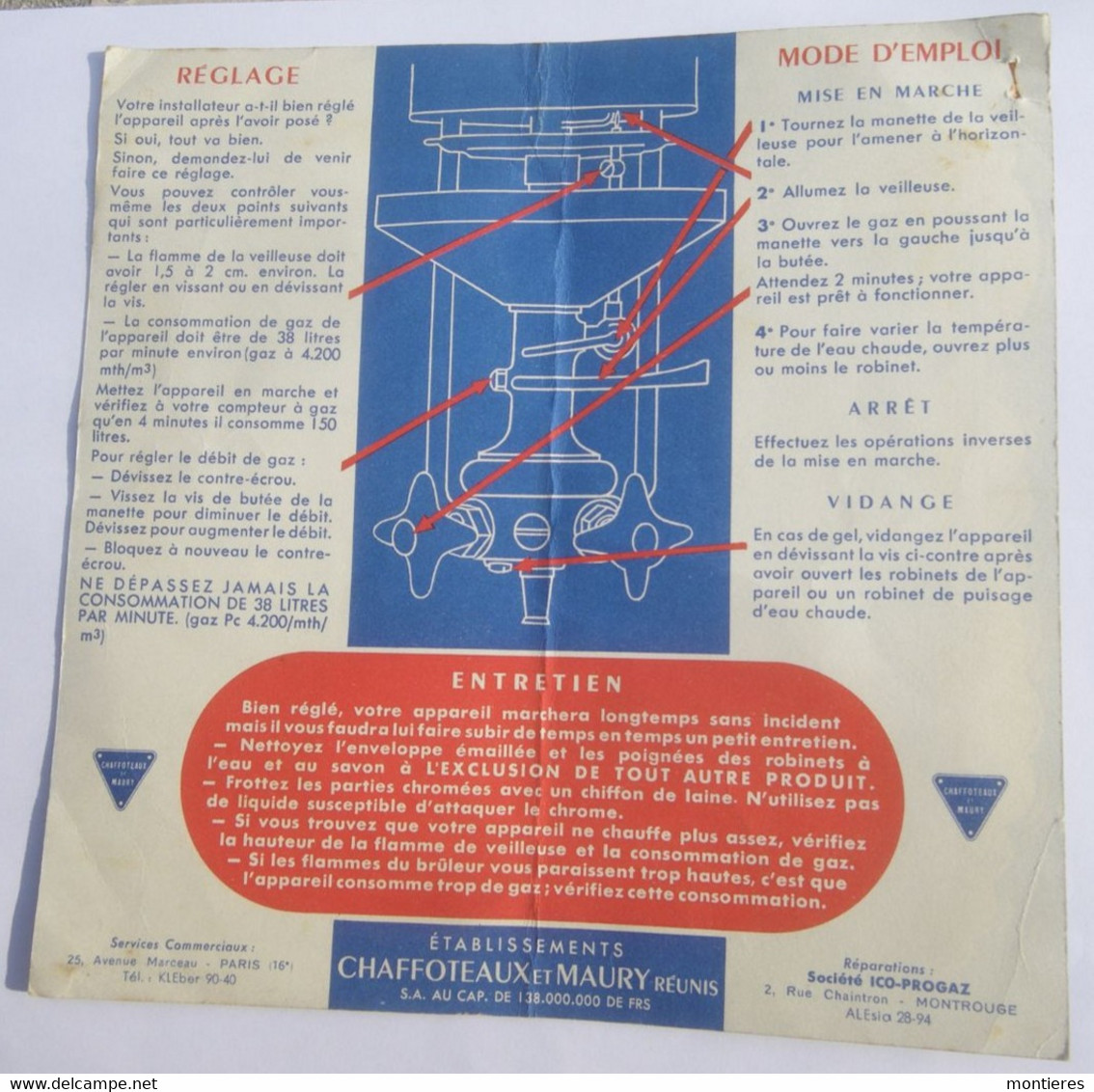 CHAFFOTEAUX ET MAURY Notice CHAUFFE EAU RD 12 - Electricité & Gaz