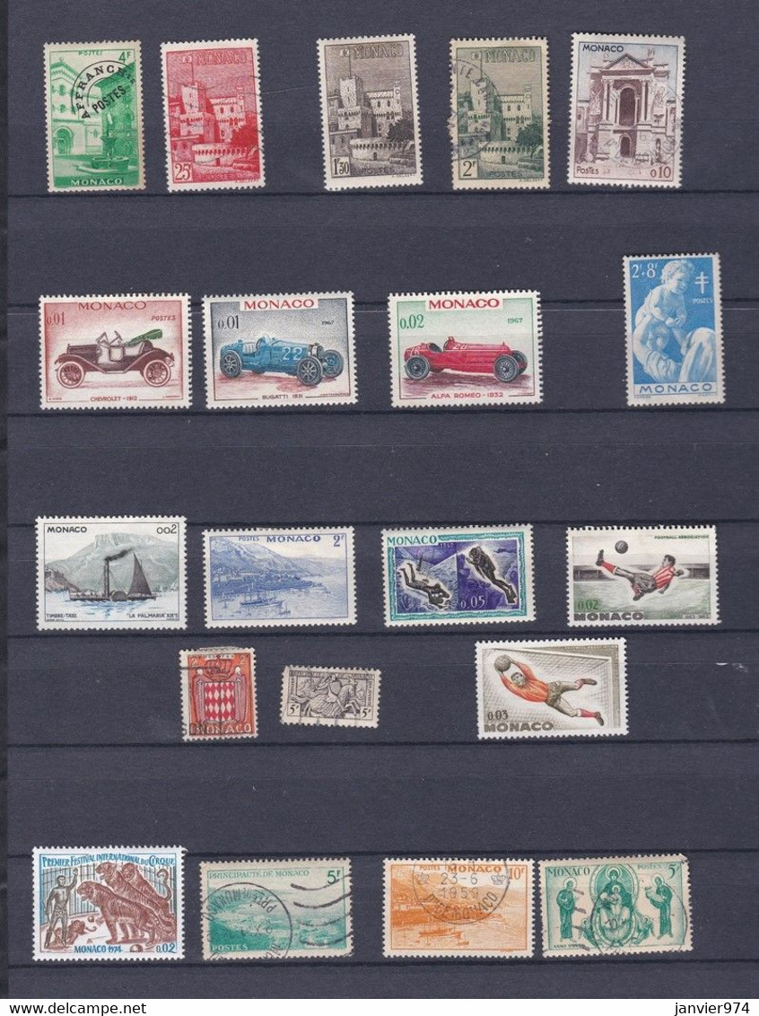 Monaco , 92 Timbres , Differents Périodes , Voir Scans - Collections, Lots & Series