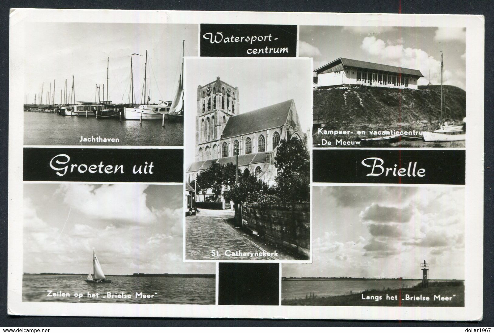 Groeten Uit Brielle , Jachthaven - Used 10-12-1959  - 2 Scans For Condition.(Originalscan !!) - Brielle