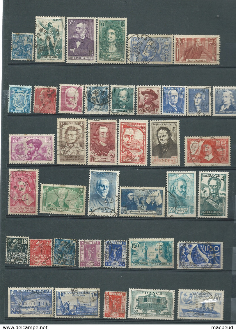 France - Lot  39 Timbres Oblitérés ( Quelques Uns Neufs * ) Periode Semi Moderne  - Aab 29501 - Andere & Zonder Classificatie