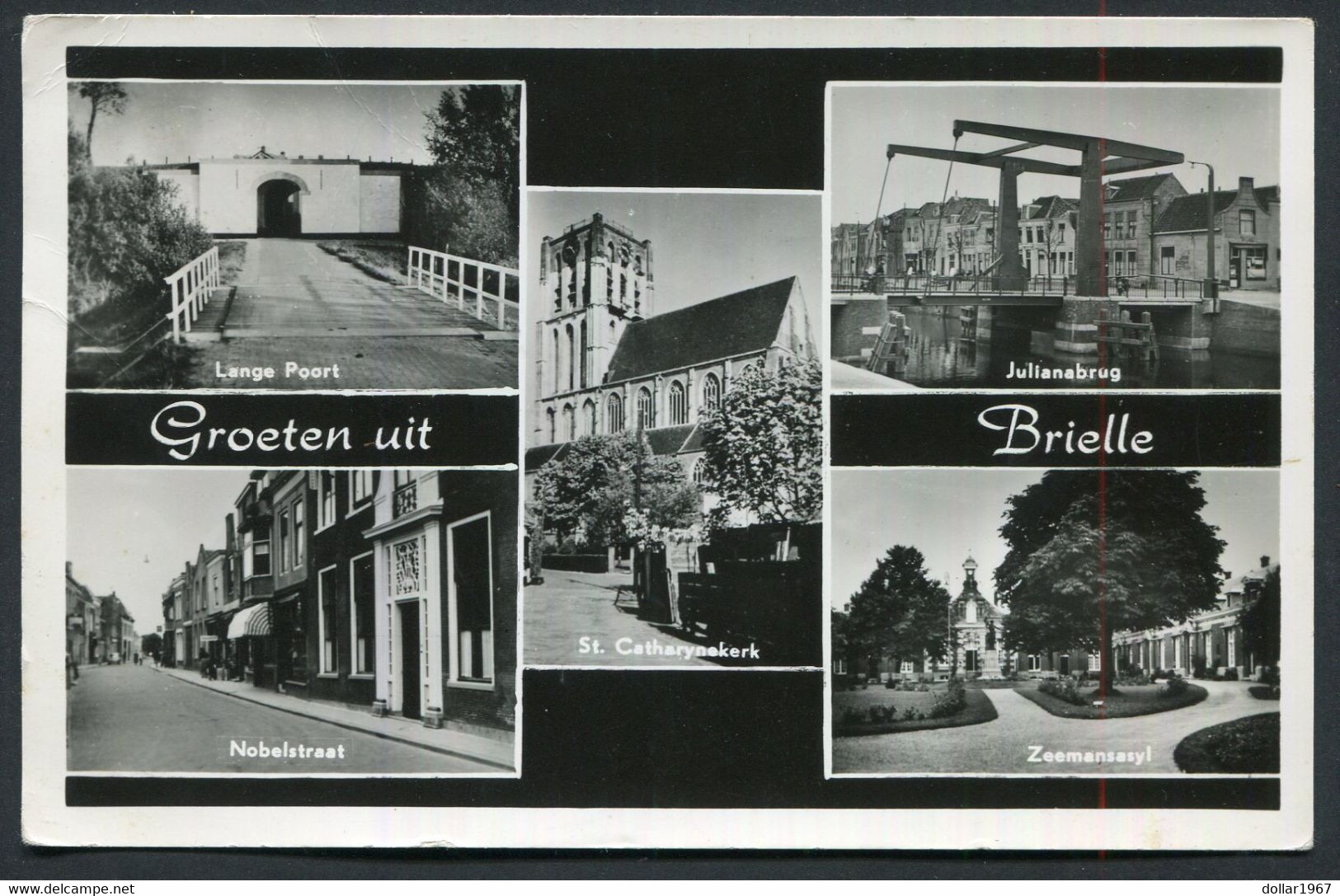 Groeten Uit Brielle , Zeemansasyl - Used + 1955  - 2 Scans For Condition.(Originalscan !!) - Brielle