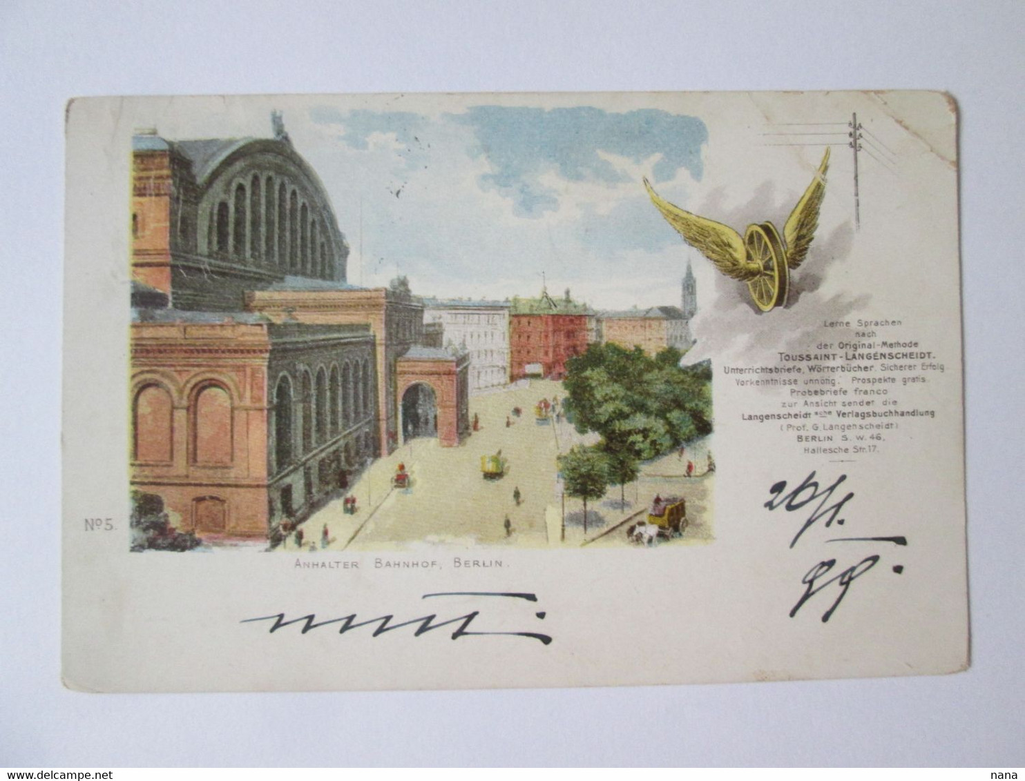 Germany-Berlin:Anhalter Bahnhof/Gare/Railway Station,carte Post.litho 1899/1899 Mailed Litho Postcard - Lichterfelde