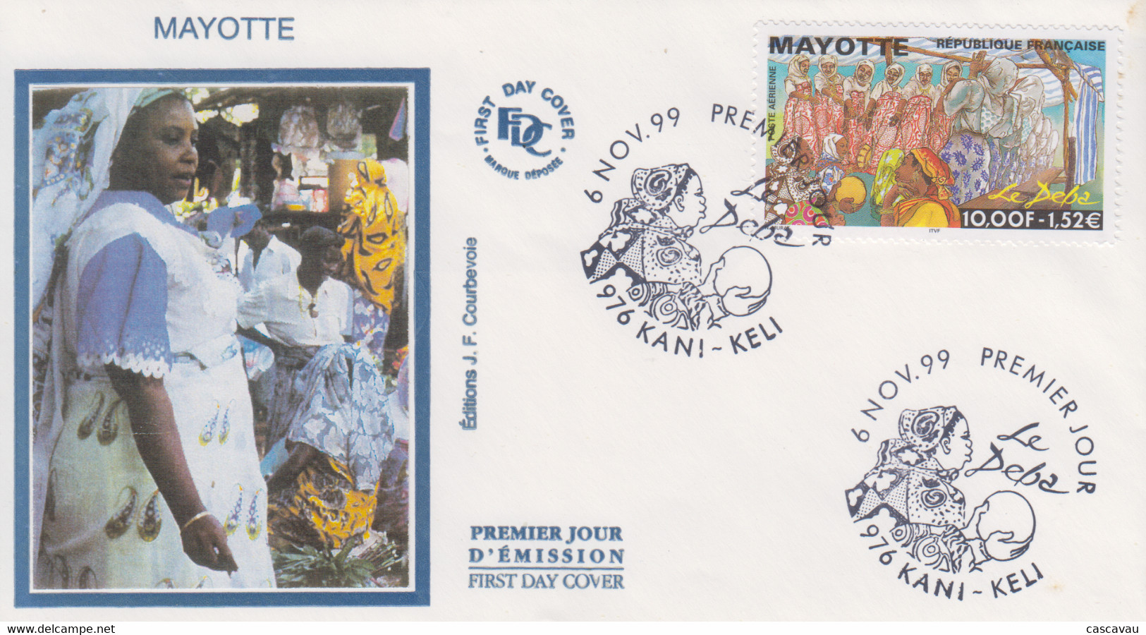 Enveloppe  FDC  1er  Jour    MAYOTTE    Le  Deba   KANI - KELI   1999 - Autres & Non Classés