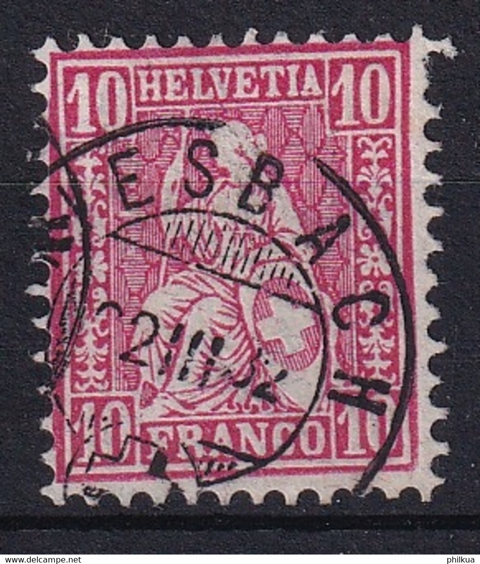 Zumstein 46 / Mi. 38 Sitzende Helvetia Sauber Gestempelt - FASERPAPIER - Used Stamps