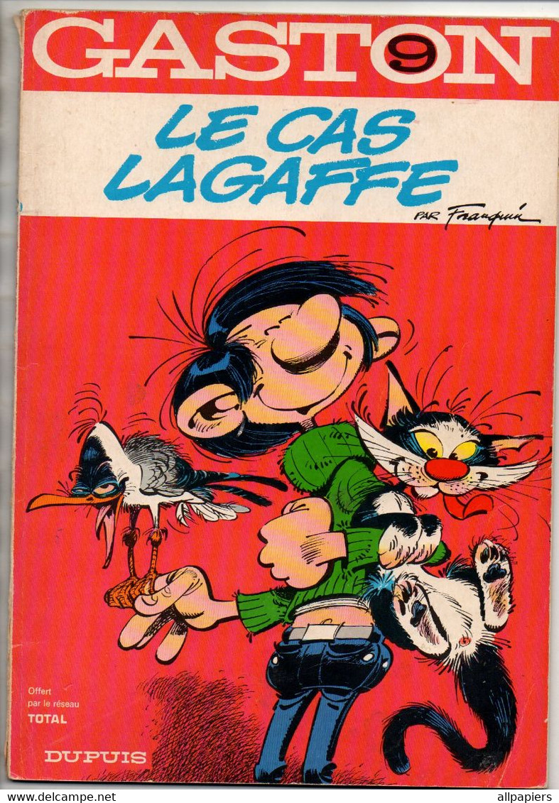 Bande Dessinée Souple Gaston N°9 La Cas Lagaffe Offert Par Le Réseau Total De 1972 - Gaston