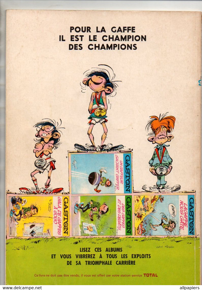 Bande Dessinée Souple Gaston N°9 La Cas Lagaffe Offert Par Le Réseau Total De 1972 - Gaston