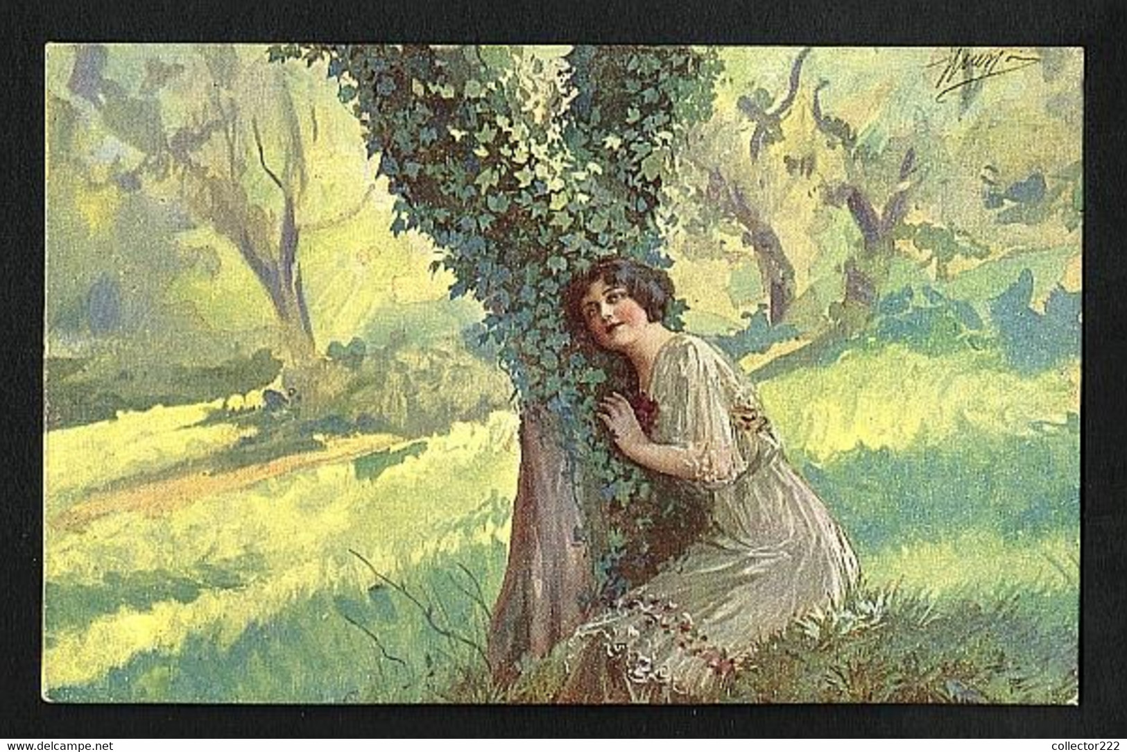 Carte Postale Illustrée Femme Apuyée Sur Un Arbre. Come L'edera...comme Le Lierre...Ed.Selection Serie1003 Num.1 (20396) - 1900-1949