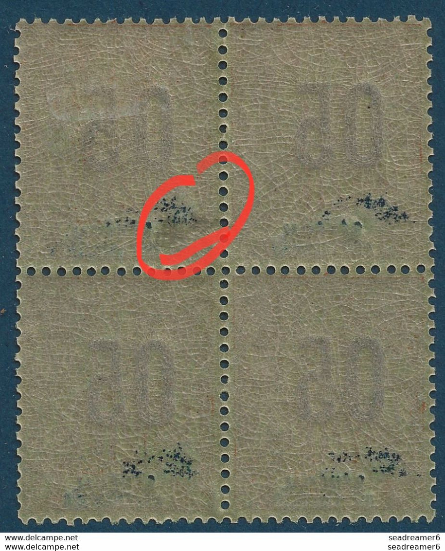 Colonies Type Groupe Sénégal Bloc De 4 N°48/48Aa** Variété Surcharge Espacé Tenant à Normal RR Signé & Certificat CALVES - Unused Stamps