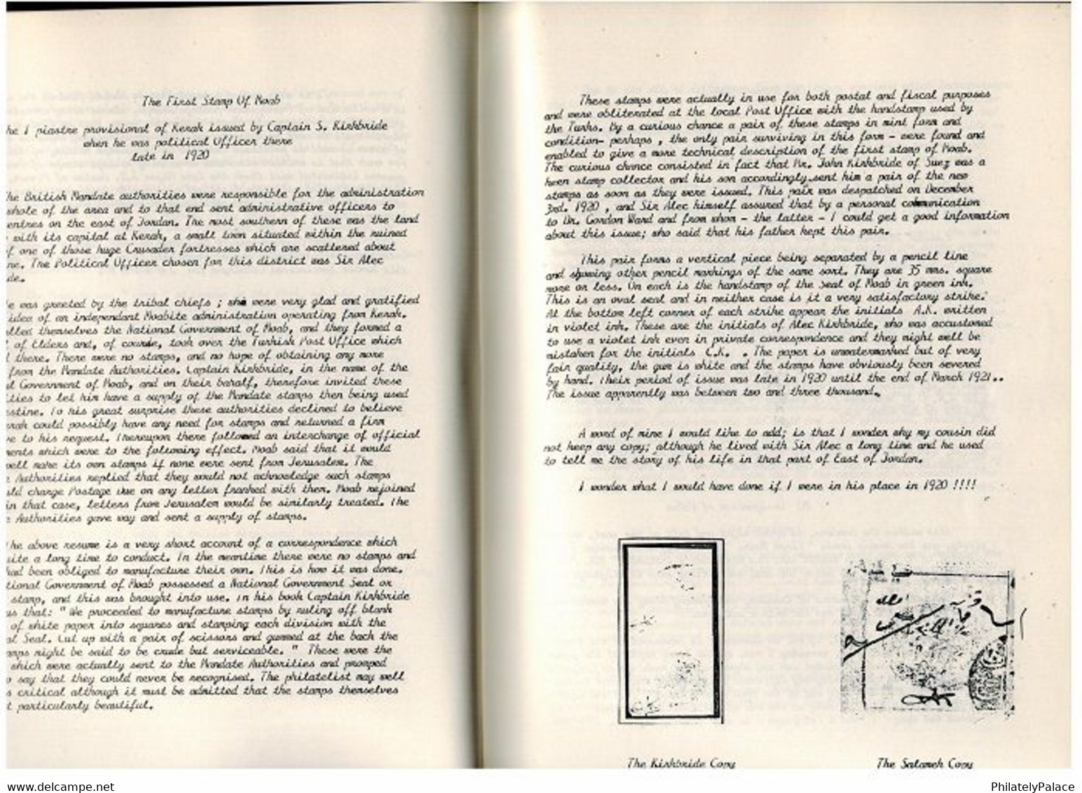 TRANSJORDAN - The Philatelic History Of Jordan 1920-1970 By K.C.R.Souan. Pub 1972/306 Pages KUWAIT (**) Literature - Autres & Non Classés