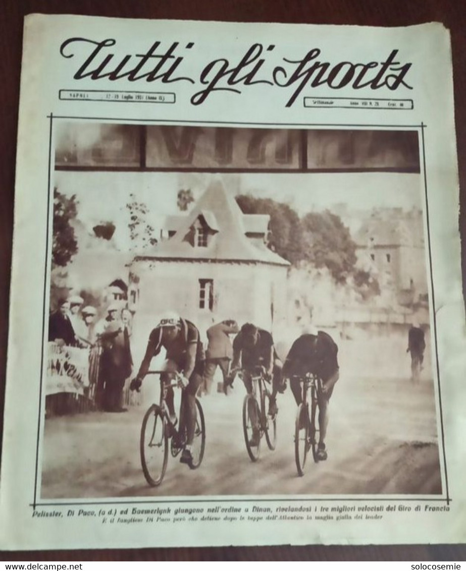 1931 N. 28 - Tutti Gli Sports - Rivista, Napoli  12/19 Luglio 1931 - Tour De France - Vedi Descrizione Articoli E Foto - Old Books