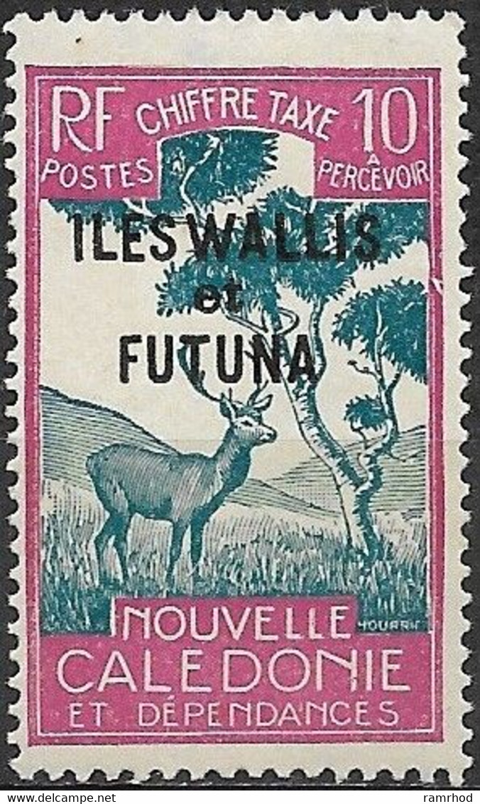 WALLIS & FUTUNA ISLANDS 1930 Postage Due - Stag -  10c. - Blue And Purple MH - Timbres-taxe