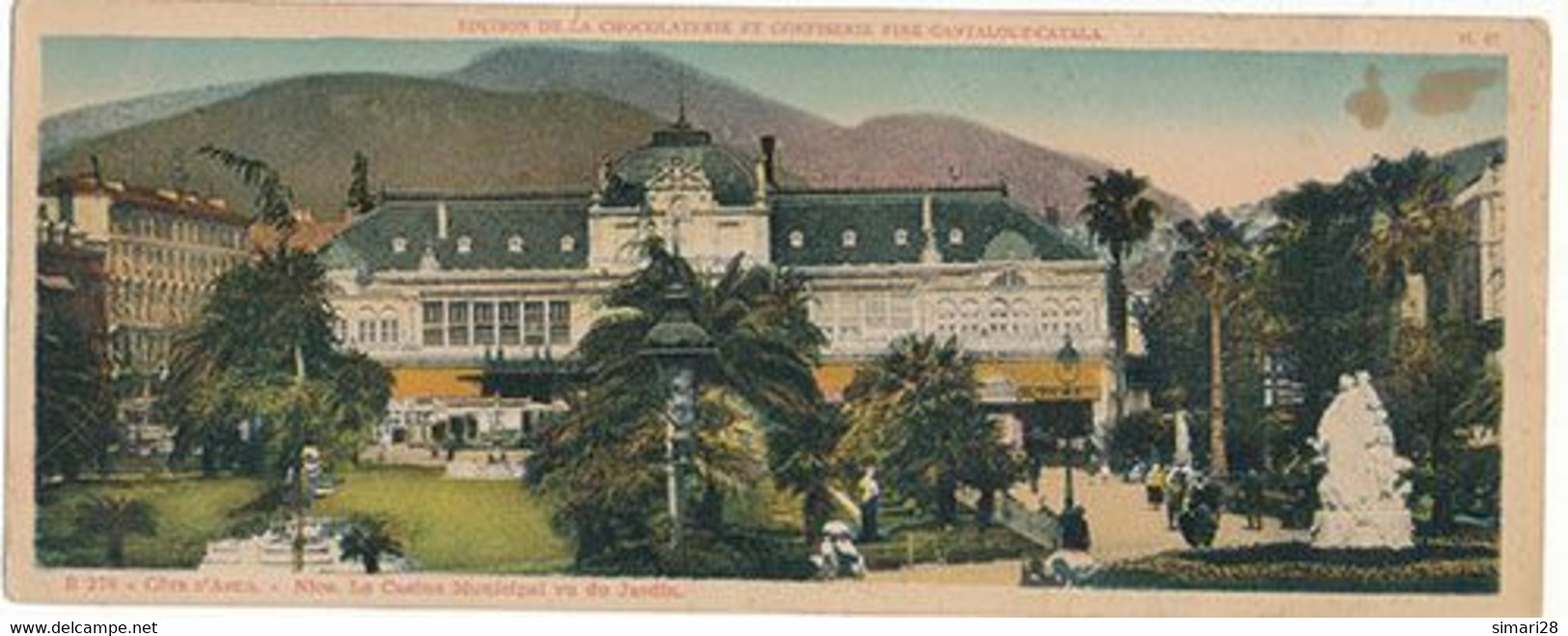 EDITION DE LA CHOCOLATERIE CANTALOUP-CATALA - N° B 276 - COTE D'AZUR - NICE - LE CASINO MUNICIPAL VU DU JARDIN - Chocolat