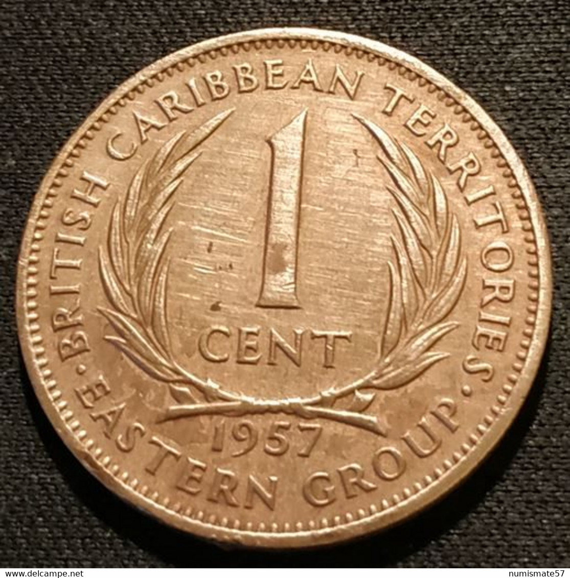 BRITISH CARIBBEAN TERRITORIES - 1 CENT 1957 - Elizabeth II - 1ère Effigie - KM 2 - ( États De La Caraïbe Orientale ) - Territoires Britanniques Des Caraïbes