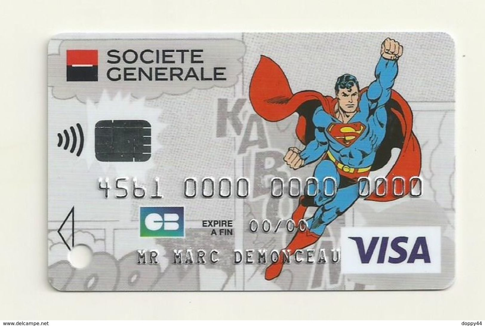 CARTE DE DEMONSTRATION  VISA  THEME SUPERMAN. - Cartes De Crédit (expiration Min. 10 Ans)