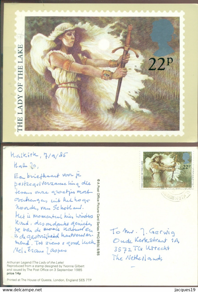 Great Britain 1985 Maximum Card The Lady Of The Lake SG 1295 - Carte Massime