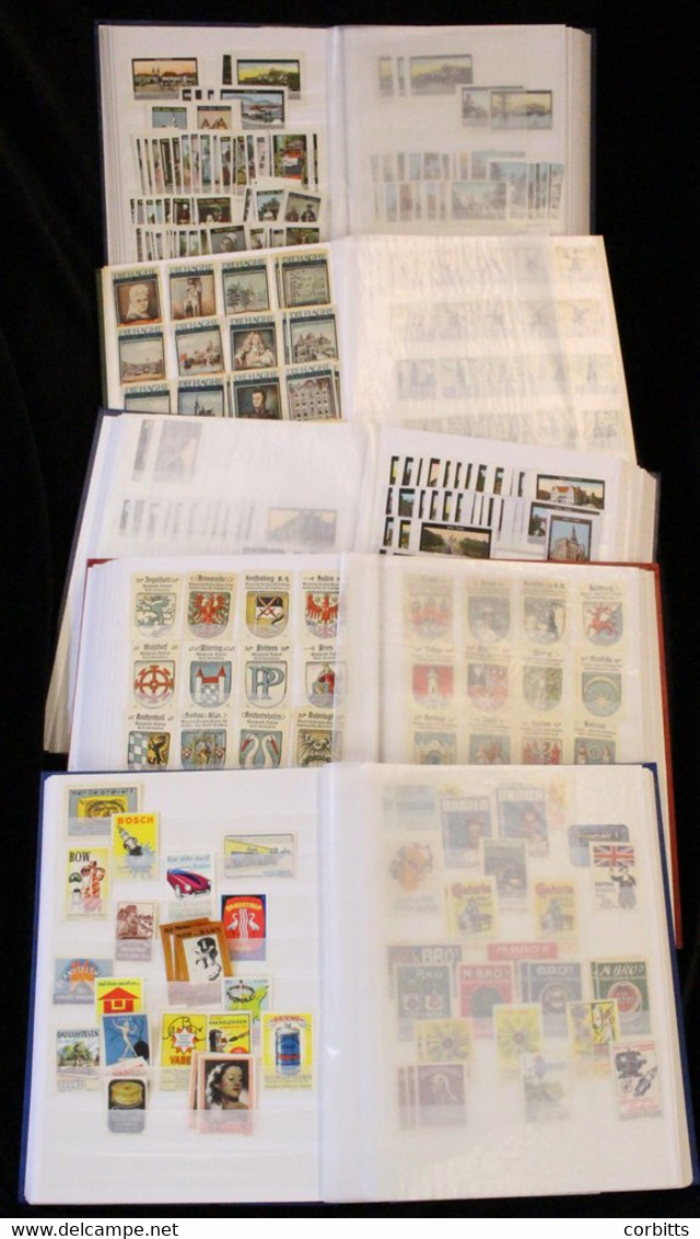 CINDERELLA/POSTER STAMPS Etc. Range In Five Large Stock Books Incl. Tourist Publicity Labels, Military Generals, Battle  - Andere & Zonder Classificatie