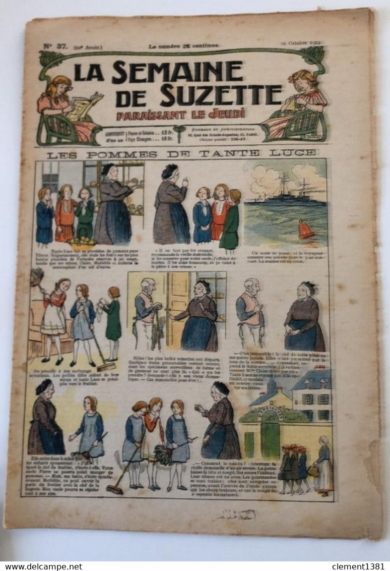 La Semaine De Suzette 1924 N°37 Les Pommes De Tante Luce - La Semaine De Suzette