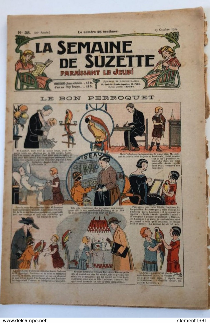 La Semaine De Suzette 1924 N°38 Le Bon Perroquet - La Semaine De Suzette